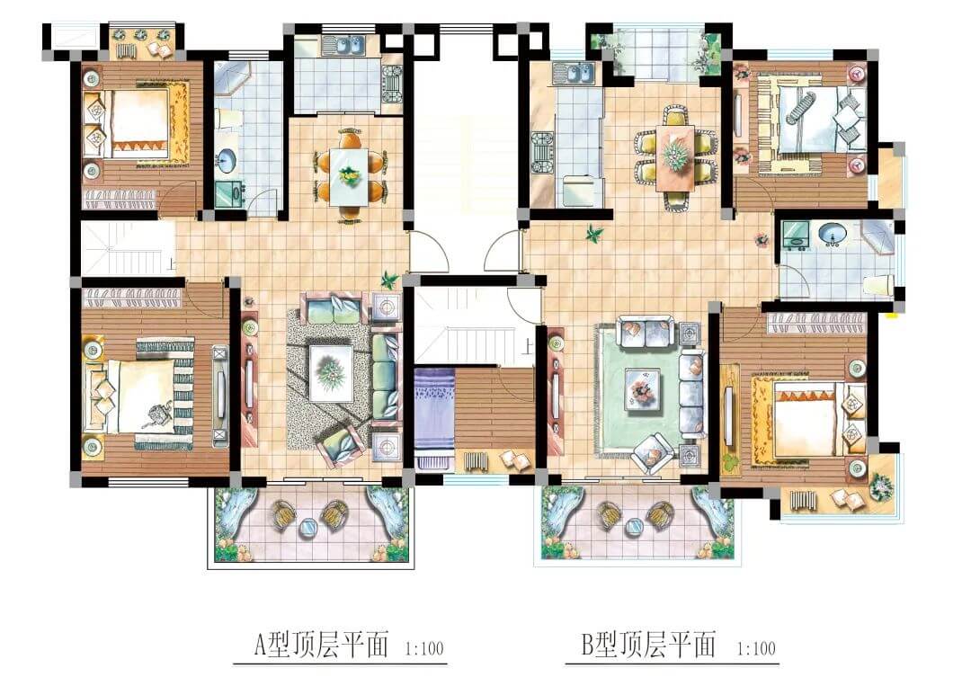 33个简约现代风格、小清新风格户型图