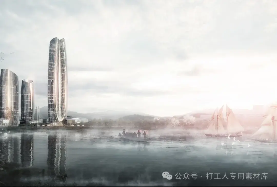 舟山千岛中央商务区自贸之星城市设计及自贸中心大厦建筑概念方案设计 【华东院】（190P，139M）【WY691】