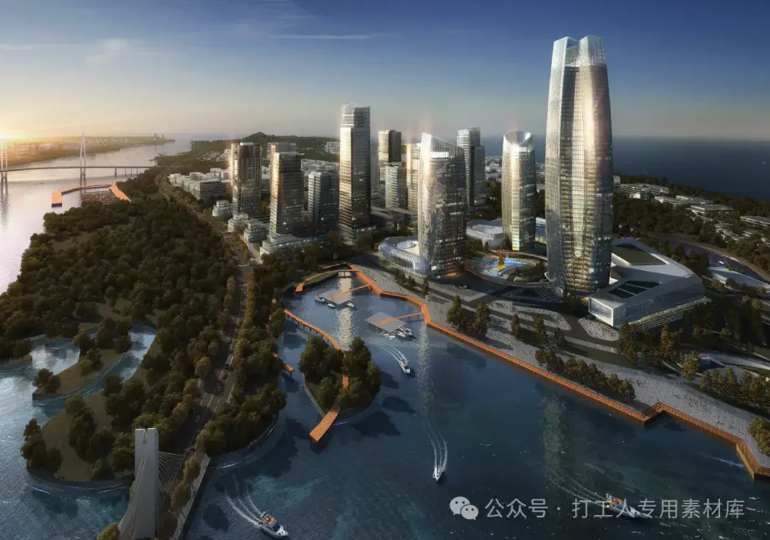 舟山千岛中央商务区自贸之星城市设计及自贸中心大厦建筑概念方案设计 【华东院】（190P，139M）【WY691】