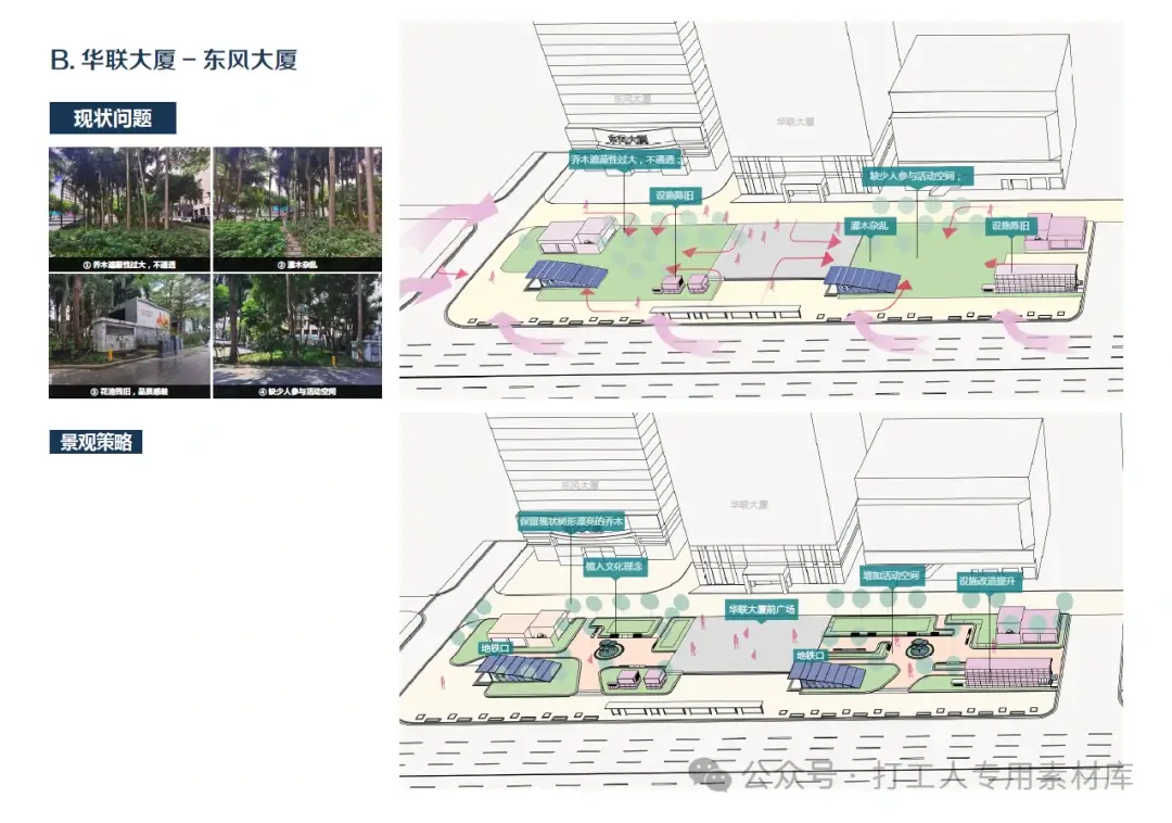 深圳深南大道华强北商圈段街区公园景观改造方案设计（45P，52M）【WB585】