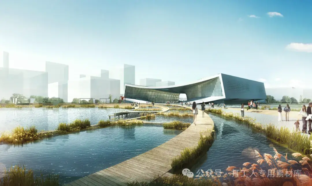 广州南沙新区蕉门河中心区三馆建筑方案暨城市公园景观设计（72P，216M）【WB587】