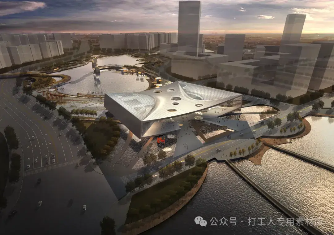 广州南沙新区蕉门河中心区三馆建筑方案暨城市公园景观设计（72P，216M）【WB587】