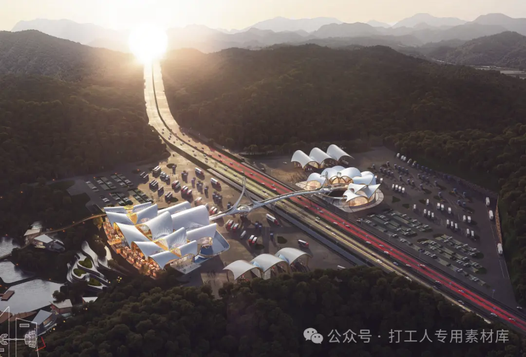 郴州京港澳高速东江服务区概念设计方案（115P，259M）【WB1132】