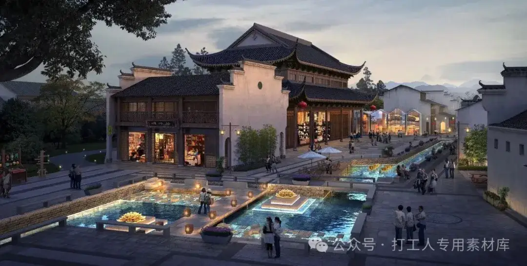 金华佛堂古镇东风河滨水古街景观方案设计（60P，40M）【WB961】